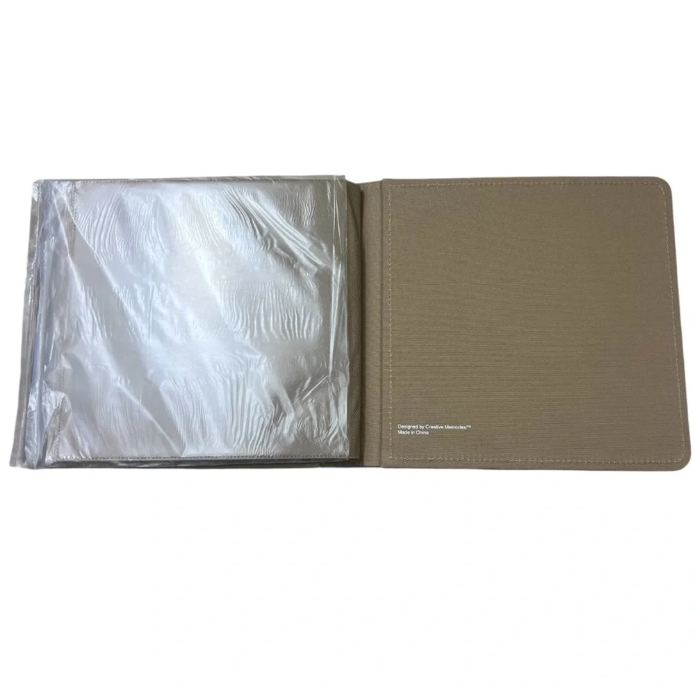 Creative Memories 9 x 9 PicFolio Album 12 Fabric Pages Blue with Green Stitching